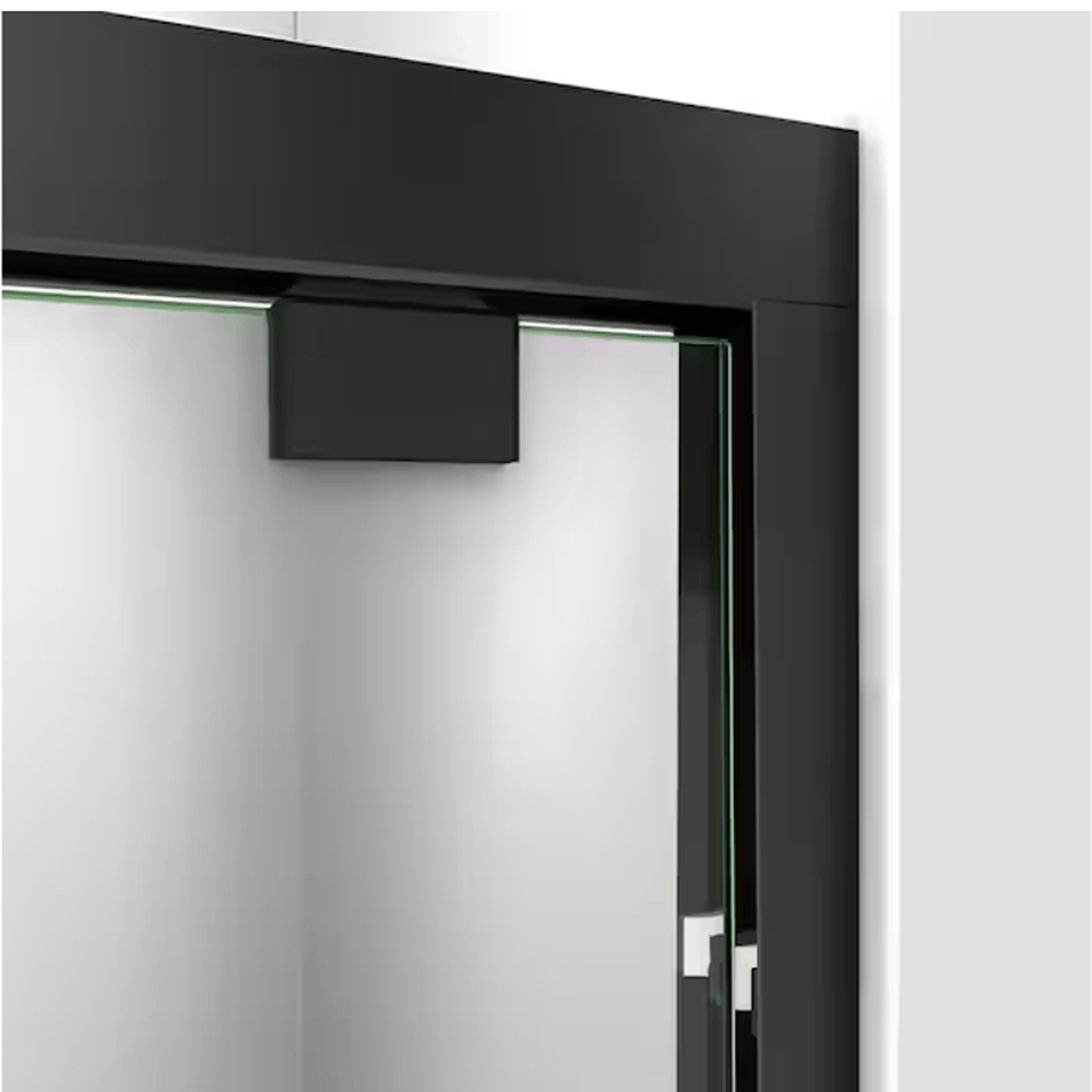 Encore 56 in. to 60 in. W x 76 in. H Sliding Semi Frameless Shower Door in Matte Black